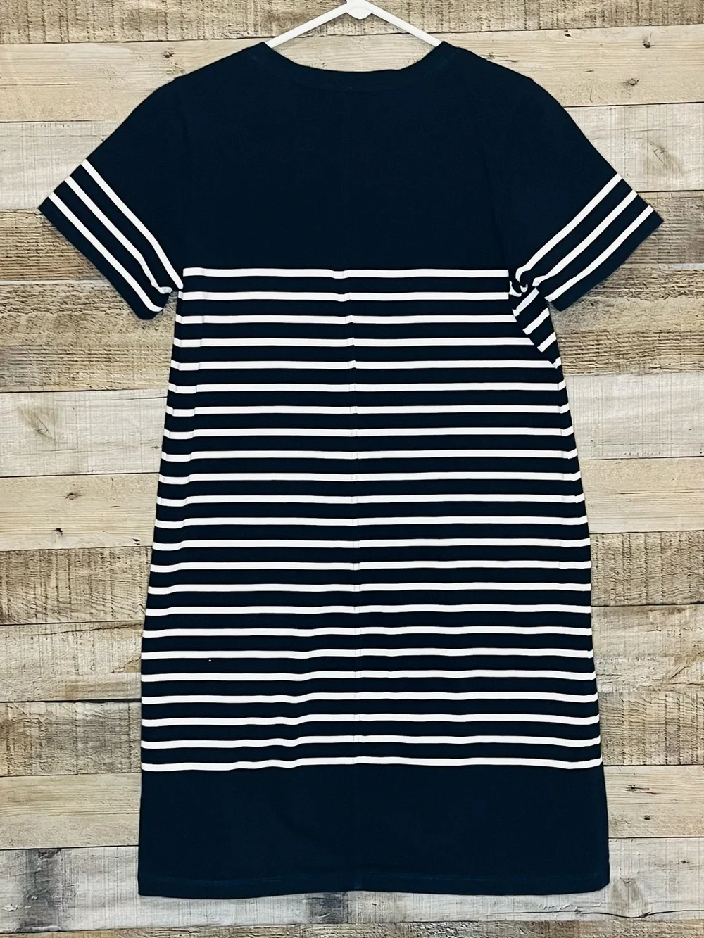 J.Crew T-shirt Dress Classic Nautical Navy/White Stripe pattern, Size Small